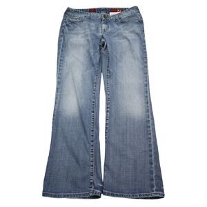 2X Quality Denim Pants Womens 10 Blue Denim Flat Front Boot Mid Rise Jeans